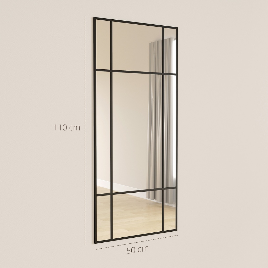 Decorative Wall Mirror with Hooks - Black image 3