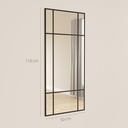 Decorative Wall Mirror with Hooks - Black image 3