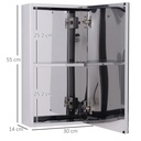 Wall-mounted Bathroom Mirror Cabinet 300mm Stainless Steel image 3
