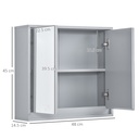 Wall Mounted Mirror Cabinet Grey with Storage Shelf image 3