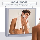 Wall Mounted Mirror Cabinet Grey with Storage Shelf image 5