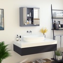 Wall Mounted Mirror Cabinet Grey with Storage Shelf image 6