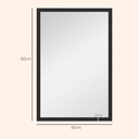 Wall-Mounted Mirror 60x40cm for Living Room Black image 3
