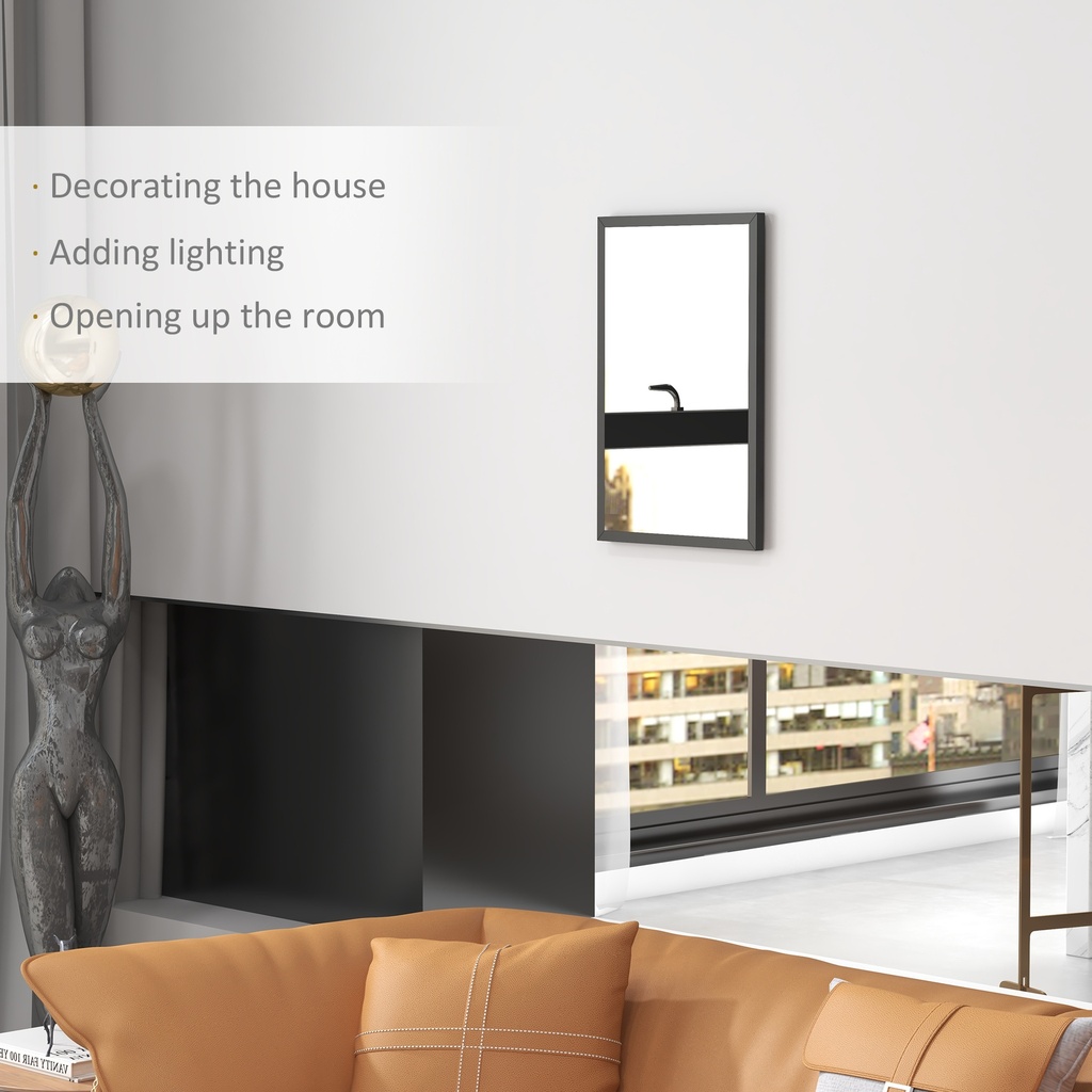 Wall-Mounted Mirror 60x40cm for Living Room Black image 4