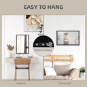 Wall-Mounted Mirror 60x40cm for Living Room Black image 5