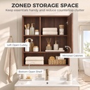 Mirror Cabinet Wall-Mounted Adjustable Shelves Walnut Brown image 5
