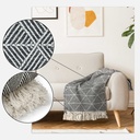Geo Diamond - Recycled Cotton Throw in Black - Image 4