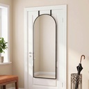 Full-Length Arched Mirror Wall-Mounted 40x110cm Black image 2