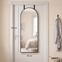 Full-Length Arched Mirror Wall-Mounted 40x110cm Black image 3