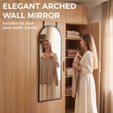 Full-Length Arched Mirror Wall-Mounted 40x110cm Black image 4