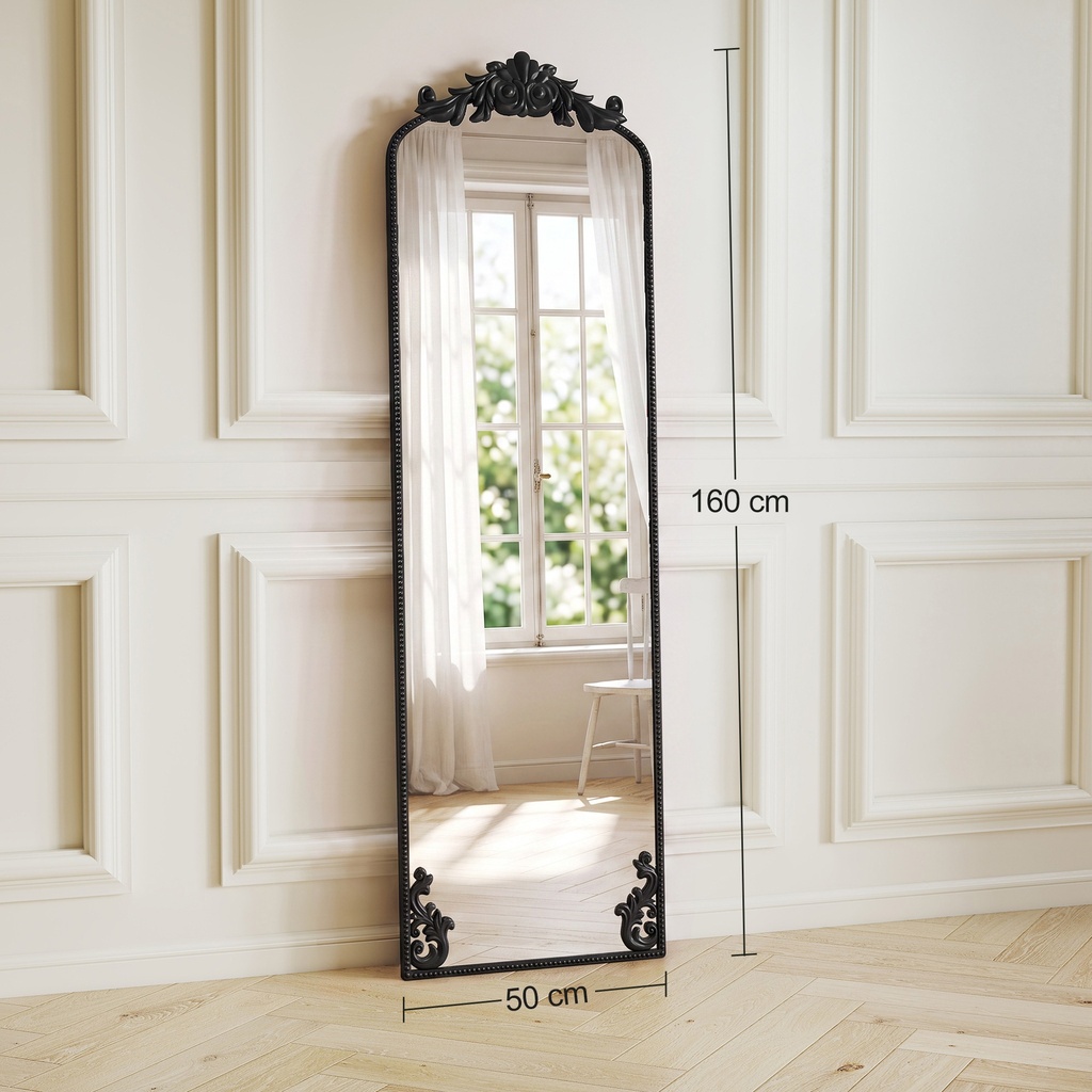 Full-Length Floor Mirror Baroque Metal Frame 50x160cm image 3