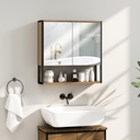 Mirror Cabinet Soft-Close Natural Wood Bathroom image 2