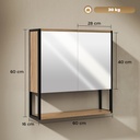Mirror Cabinet Soft-Close Natural Wood Bathroom image 3
