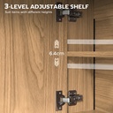 Mirror Cabinet Soft-Close Natural Wood Bathroom image 6