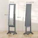 LED Jewellery Cabinet with Mirror Grey image 3