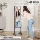 LED Jewellery Cabinet with Mirror Grey image 5