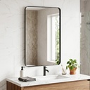 Wall-Mounted Bathroom Mirror Aluminium 90x60cm Black image 2