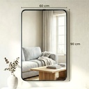 Wall-Mounted Bathroom Mirror Aluminium 90x60cm Black image 3