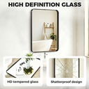 Wall-Mounted Bathroom Mirror Aluminium 90x60cm Black image 5