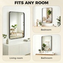 Wall-Mounted Bathroom Mirror Aluminium 90x60cm Black image 6