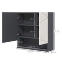 Kleankin Wall-Mounted Bathroom Cabinet Light Grey 55x17cm image 3
