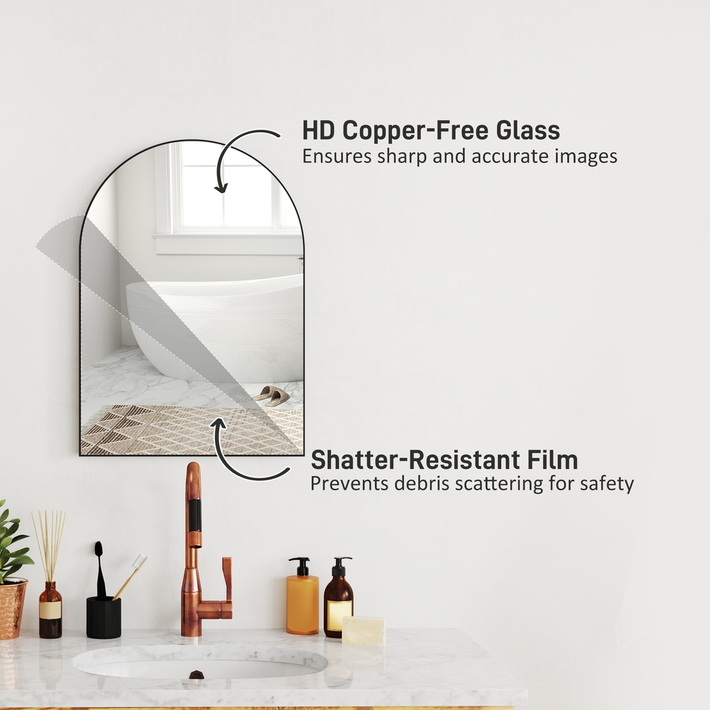 Bathroom Mirror 50W x 2.5D x 70Hcm Black image 5