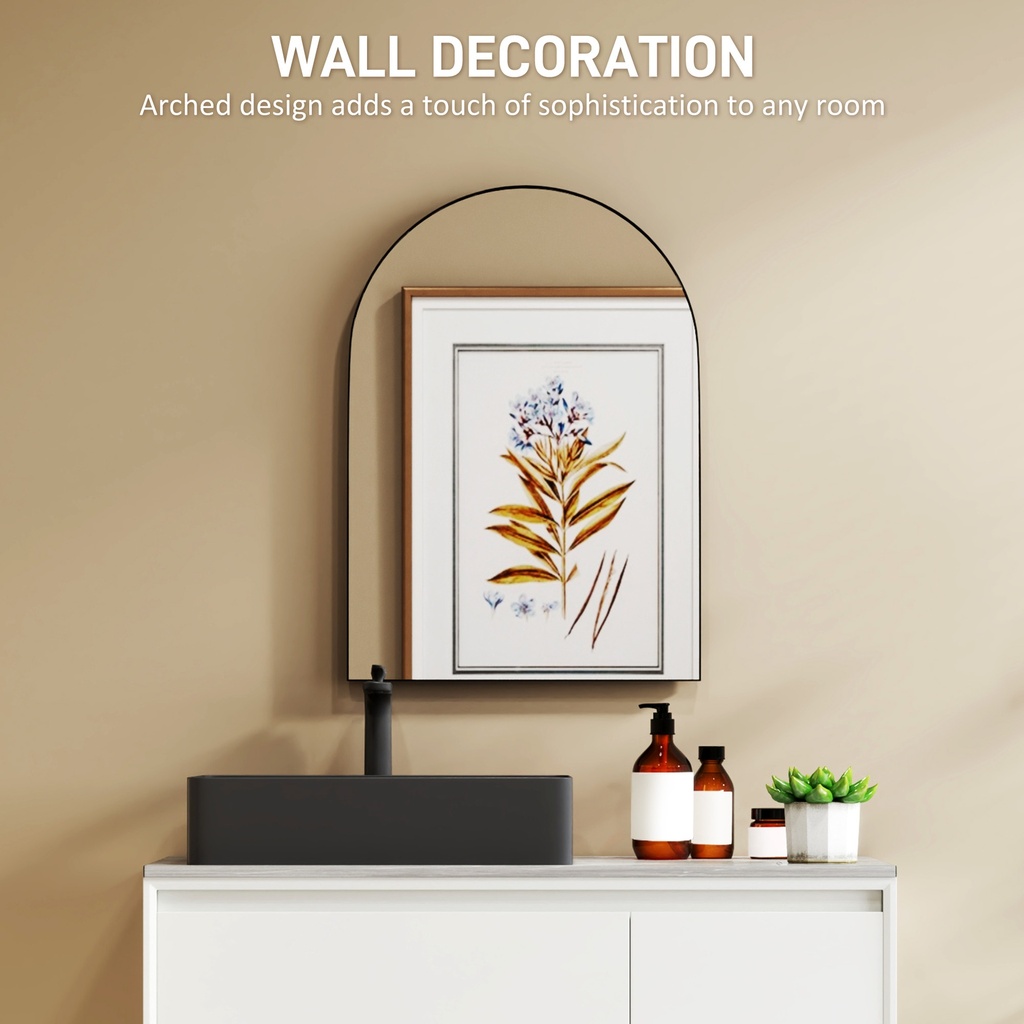 Bathroom Mirror 50W x 2.5D x 70Hcm Black image 6