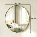 Round Wall Mirror 61cm Tempered Glass Gold image 3