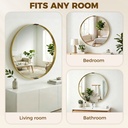 Round Wall Mirror 61cm Tempered Glass Gold image 6
