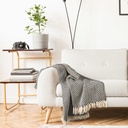 Chevron - Recycled Cotton Throw in Black - Image 2