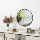 61cm Round Wall Mirror Black for Bedroom Living Room image 2