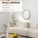 61cm Round Wall Mirror Black for Bedroom Living Room image 4
