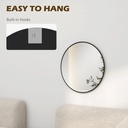 61cm Round Wall Mirror Black for Bedroom Living Room image 6