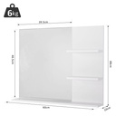 Kleankin Modern Wall-Mounted Vanity Mirror with Shelves White image 3