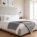 Chevron - Recycled Cotton Throw in Black - Image 3