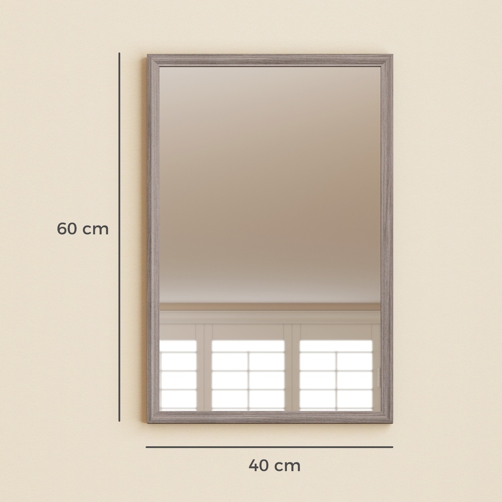 Wall-Mounted Mirror 40x60cm Living Room Grey image 3