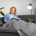 Chevron - Recycled Cotton Throw in Black - Image 4