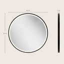 LED Bathroom Mirror 60cm Round Anti-Fog Bluetooth Black image 3