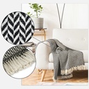 Chevron - Recycled Cotton Throw in Black - Image 5