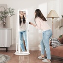Swivel Jewellery Cabinet Full-Length Mirror White image 2