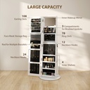 Swivel Jewellery Cabinet Full-Length Mirror White image 5