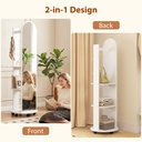Full-Length Mirror with Storage Shelves & Wheels White image 4