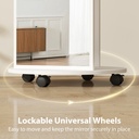 Full-Length Mirror with Storage Shelves & Wheels White image 6