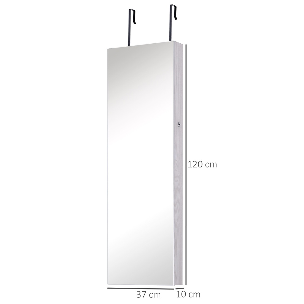 Jewelry Cabinet Lockable Mirror with LED White image 3