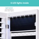 Jewelry Cabinet Lockable Mirror with LED White image 4