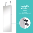 Jewelry Cabinet Lockable Mirror with LED White image 5