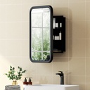 Wall Cabinet with Mirror 3 Shelves Black image 2