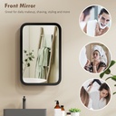 Wall Cabinet with Mirror 3 Shelves Black image 4