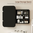 Wall Cabinet with Mirror 3 Shelves Black image 5