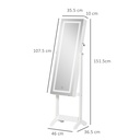 Lockable Jewellery Cabinet with Mirror White image 3